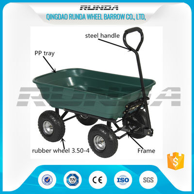 Outdoor Dumper 4 Wheel Garden Cart Trolley Plastic Side Panels